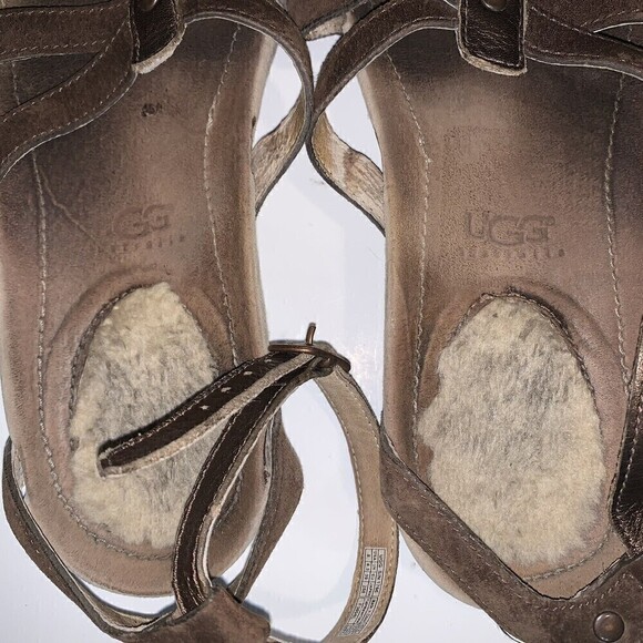 𝅺ugg Australia Brown Leather‎ Gladiator Sandals Size 8 - Picture 4 of 6